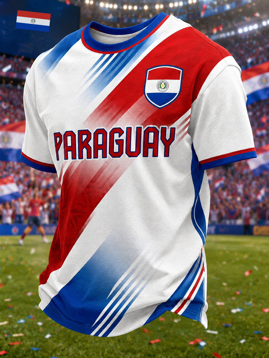 Men's Gift For Paraguay Football Fans Casual Tee