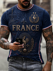 Men's France Football Printed T-shirt