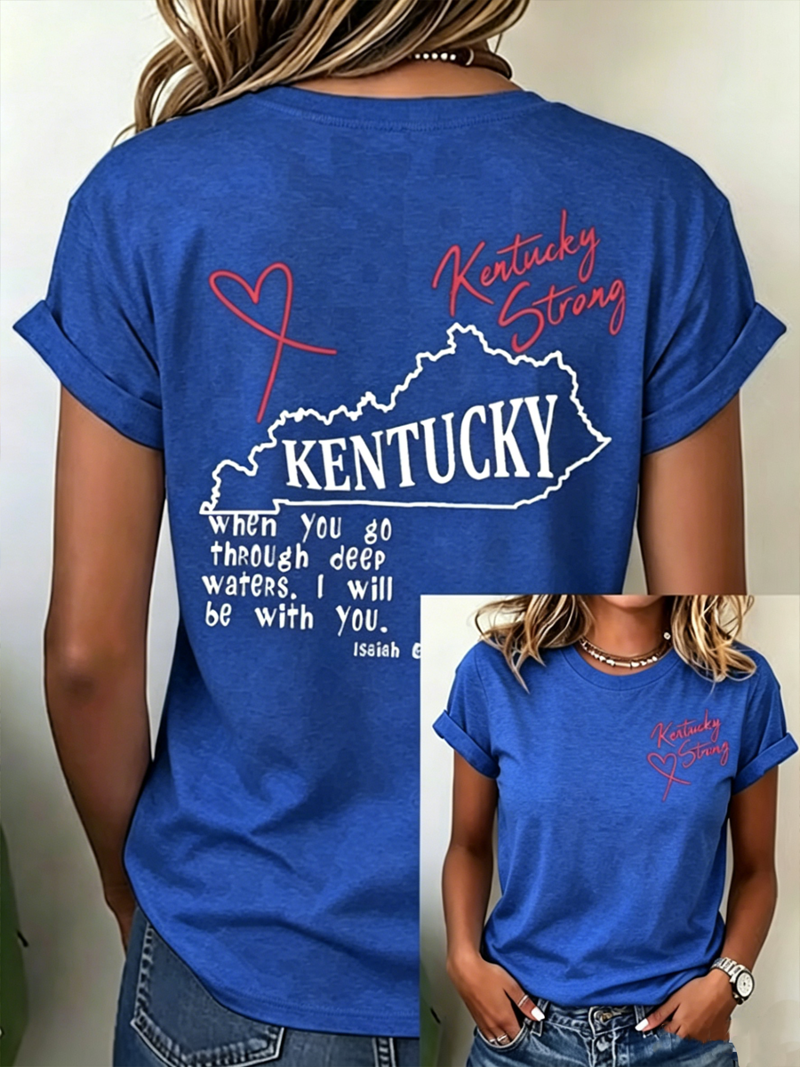 Women's Kentucky Strong Printed Iron On Short Sleeve T-Shirt