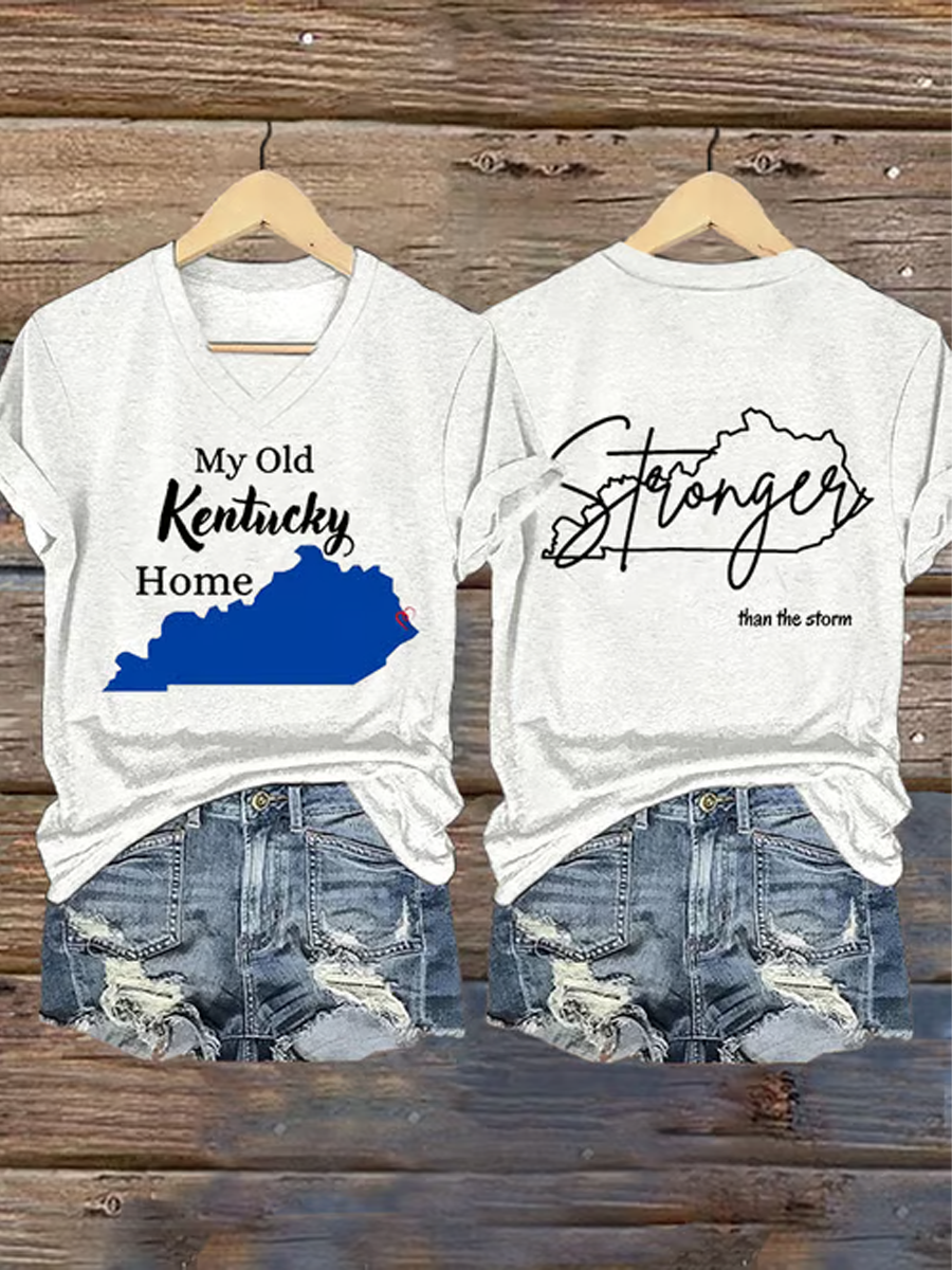 Women's Kentucky Strong Printed Iron On Short Sleeve T-Shirt