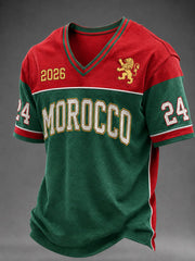 Men's Morocco Football Print Casual T-Shirt