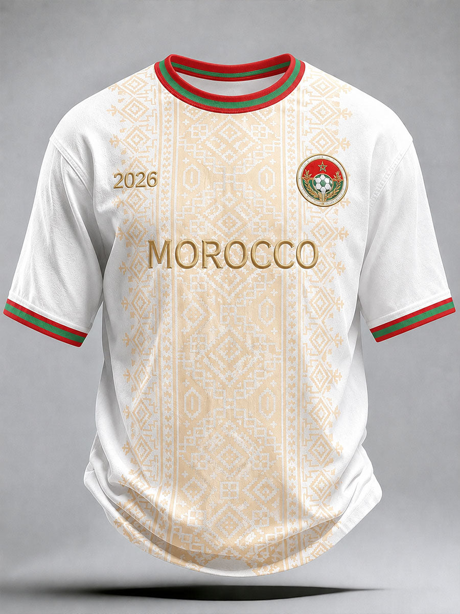 Men's Morocco Football Print Casual T-Shirt