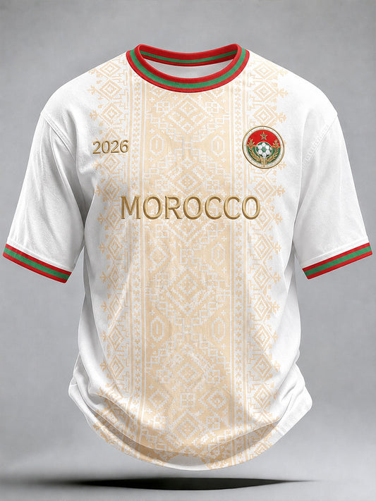 Men's Morocco Football Print Casual T-Shirt