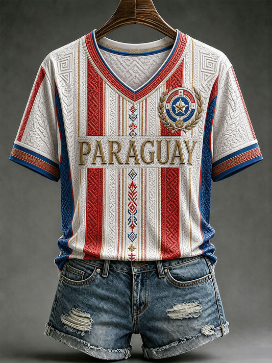 Women's Paraguay Football Short-sleeved T-shirt
