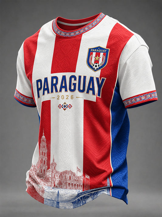 Men's Gift For Paraguay Football Fans Casual Tee