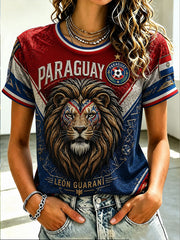 Women's Paraguay Soccer Short-Sleeved T-Shirt