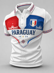 Men's Gift For Paraguay Football Fans Casual Polo