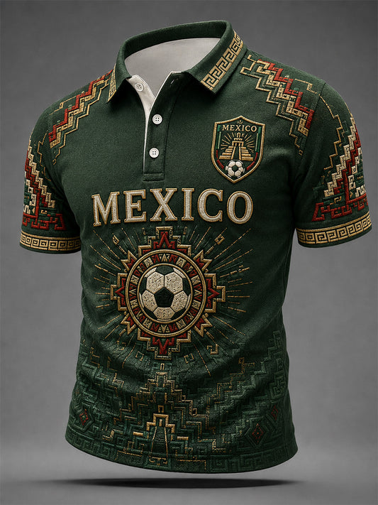 Men's Mexican Pride Print Casual Polo