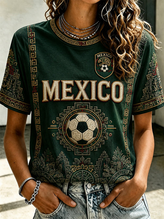 Women's Mexican Pride Print Casual Tee