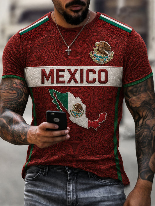 Men's Mexico Football Lover Art Short Sleeve T-shirt