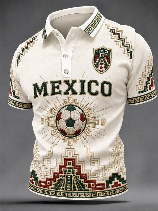 Men's Mexican Pride Print Casual Polo