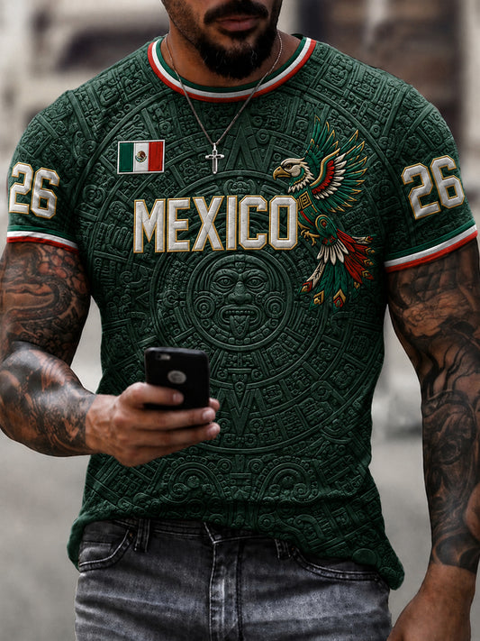 Men's Mexico Football Lover Art Short Sleeve T-shirt