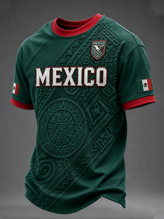 Men's Mexico Football Lover Art Short Sleeve T-shirt