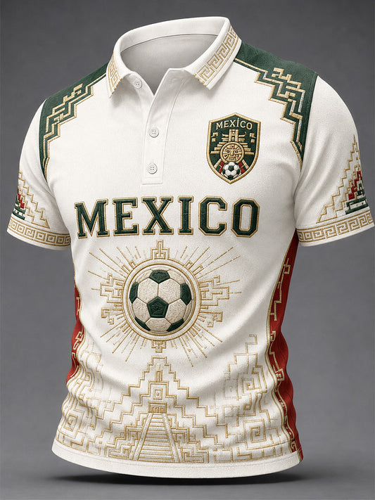 Men's Mexican Pride Print Casual Polo