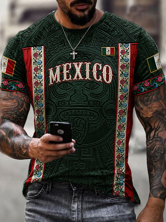 Men's Mexico Football Lover Art Short Sleeve T-shirt