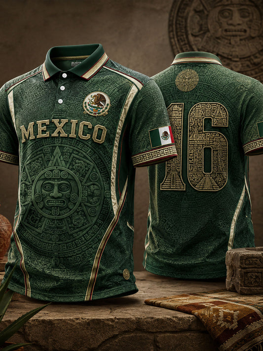 Men's Mexico Football Lover Art Printed Casual Tops