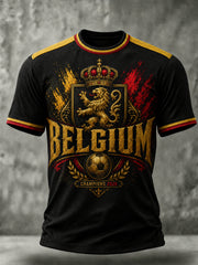 Men's Belgium Football  Short Sleeve O-neck T-shirt