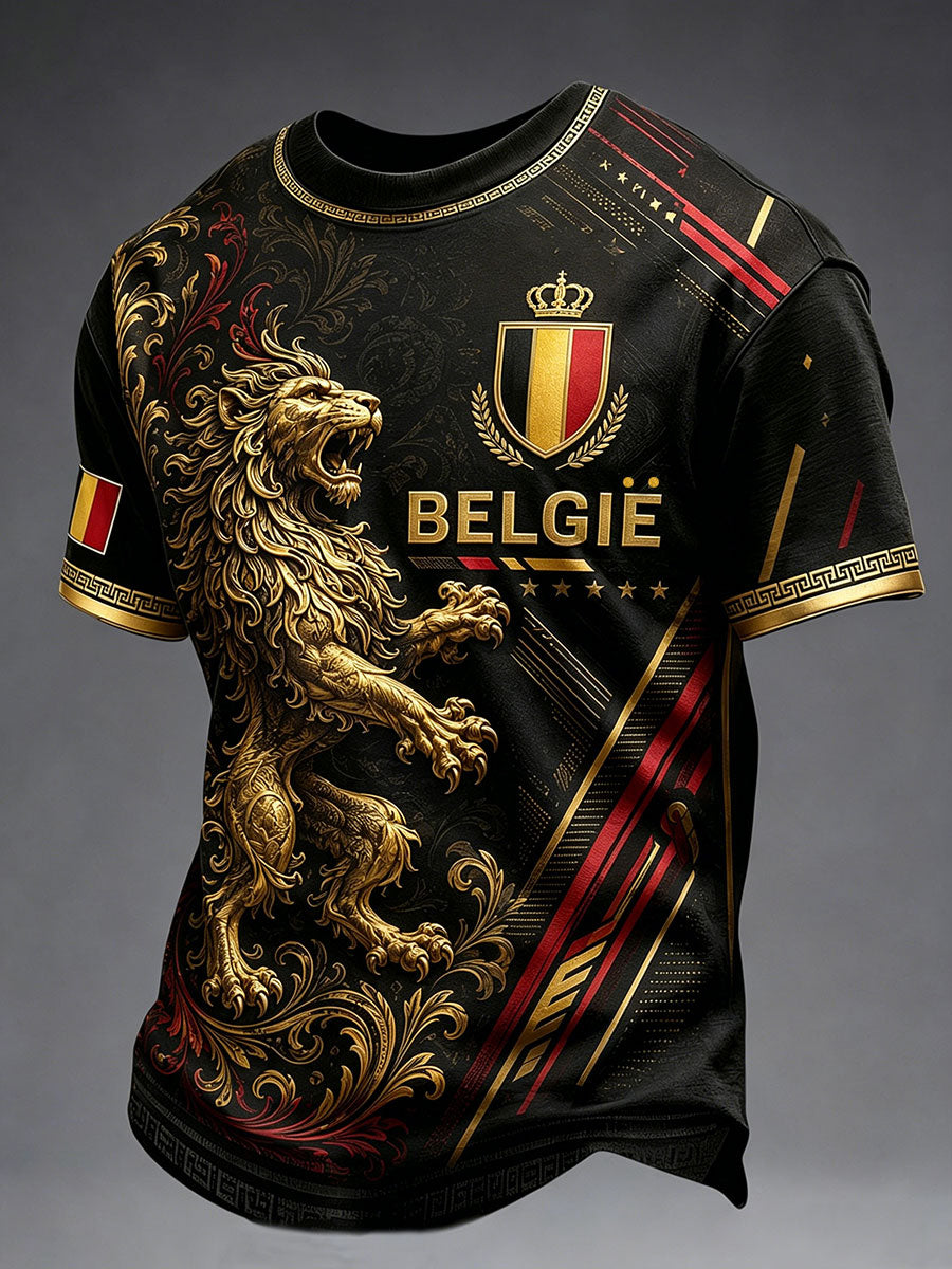 Men's Belgium Football Short Sleeves T-shirt
