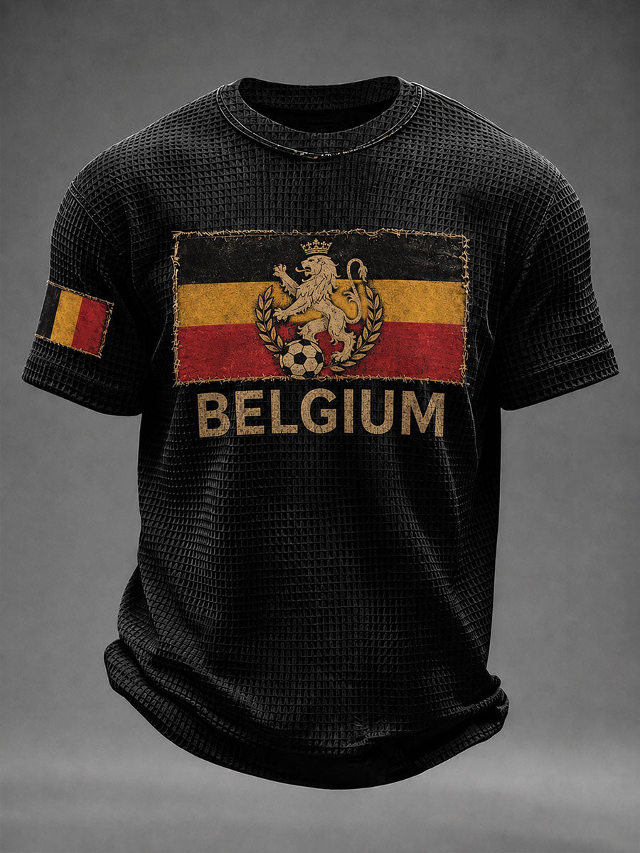 Men's Belgium Football Waffle Short Sleeve