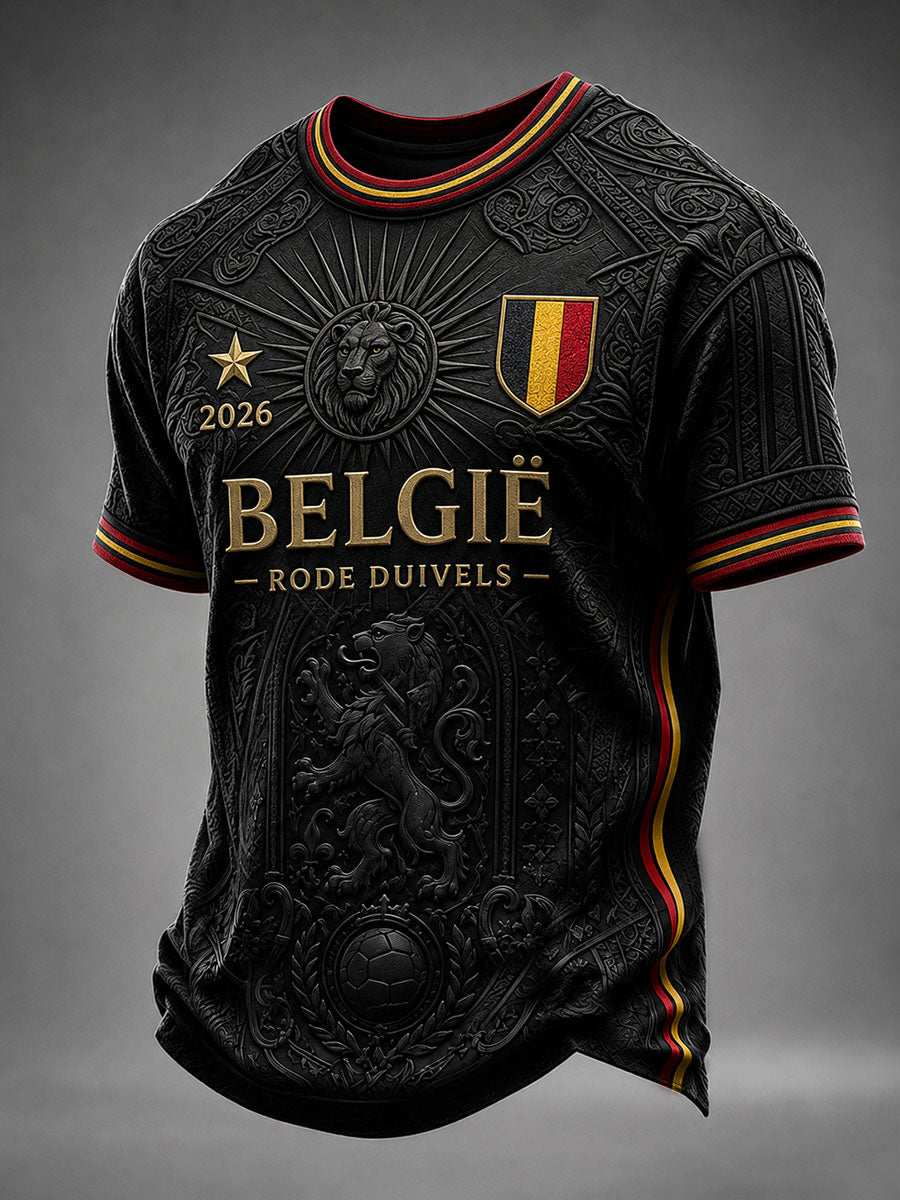 Men's Belgium Football Short Sleeves T-shirt