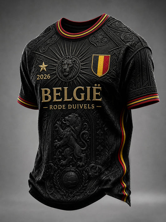 Men's Belgium Football Short Sleeves T-shirt