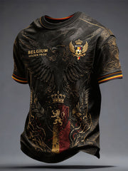 Men's Belgium Football Lover Pride Art Printed T-shirt
