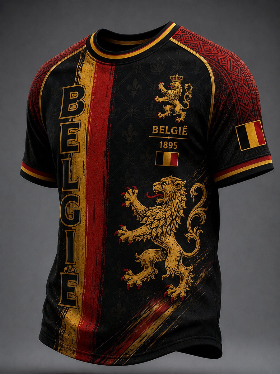 Men's Belgium Football Short Sleeves T-shirt
