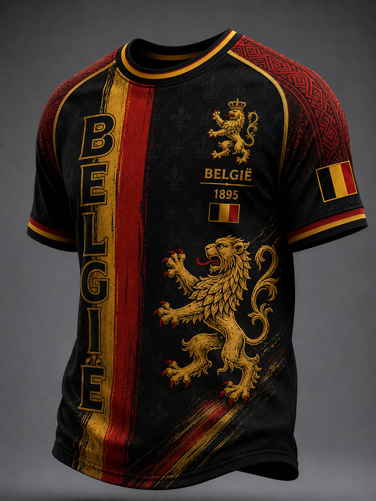 Men's Belgium Football Short Sleeves T-shirt