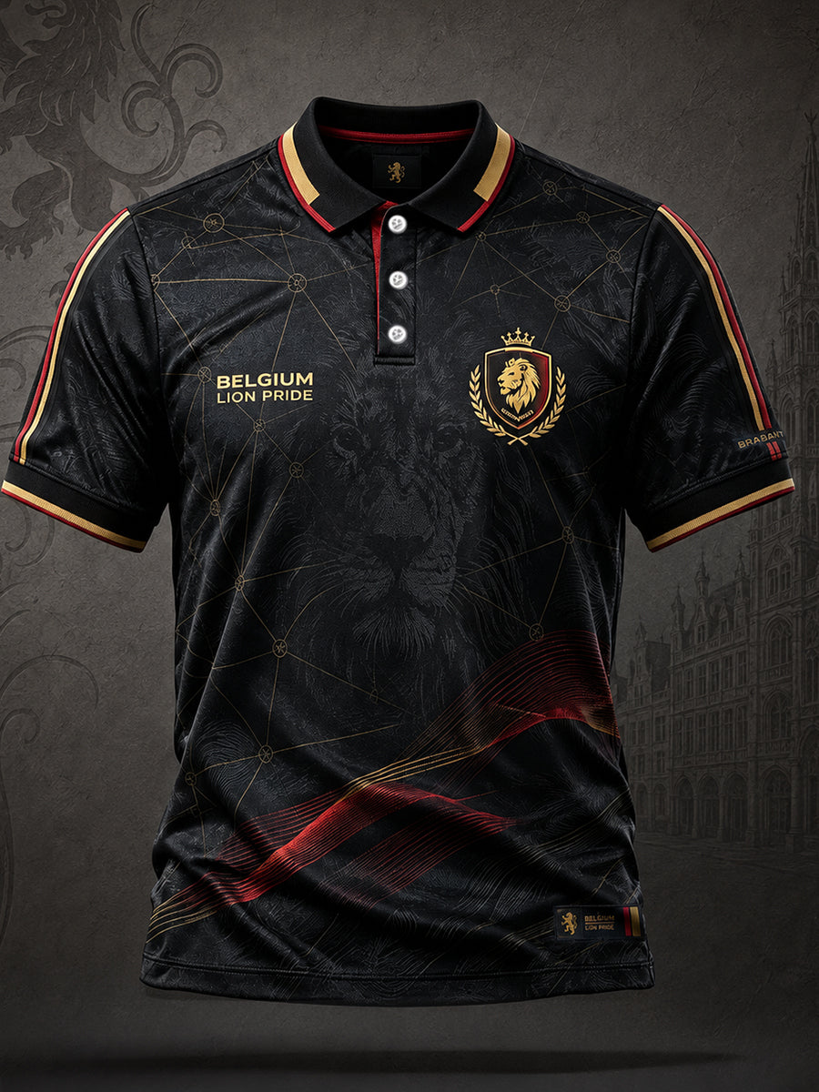 Men's Belgium Football Lover Art Printed Casual Tops