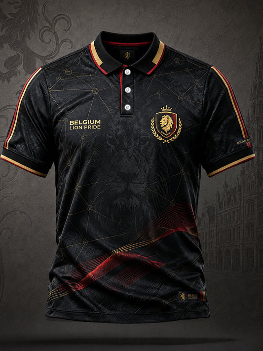 Men's Belgium Football Lover Art Printed Casual Tops