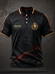 Men's Belgium Football Lover Art Printed Casual Tops