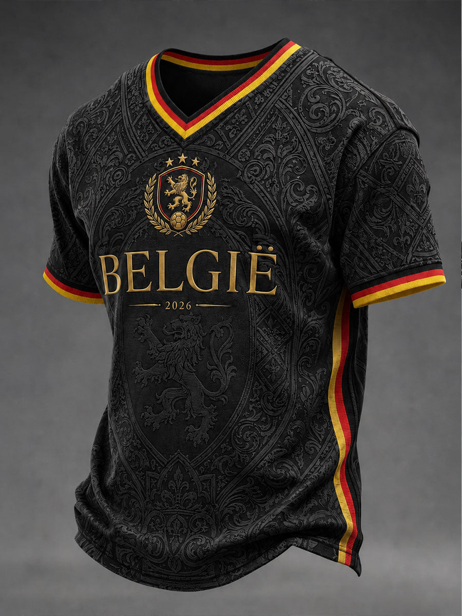 Men's Belgium Football Short Sleeves T-shirt