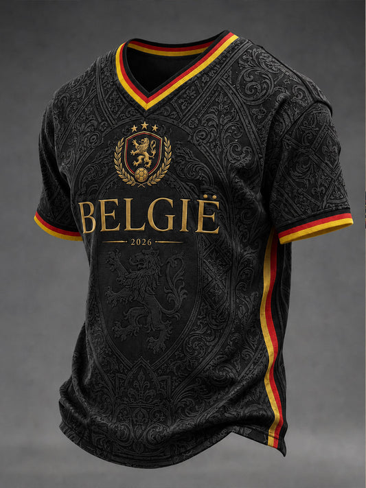 Men's Belgium Football Short Sleeves T-shirt