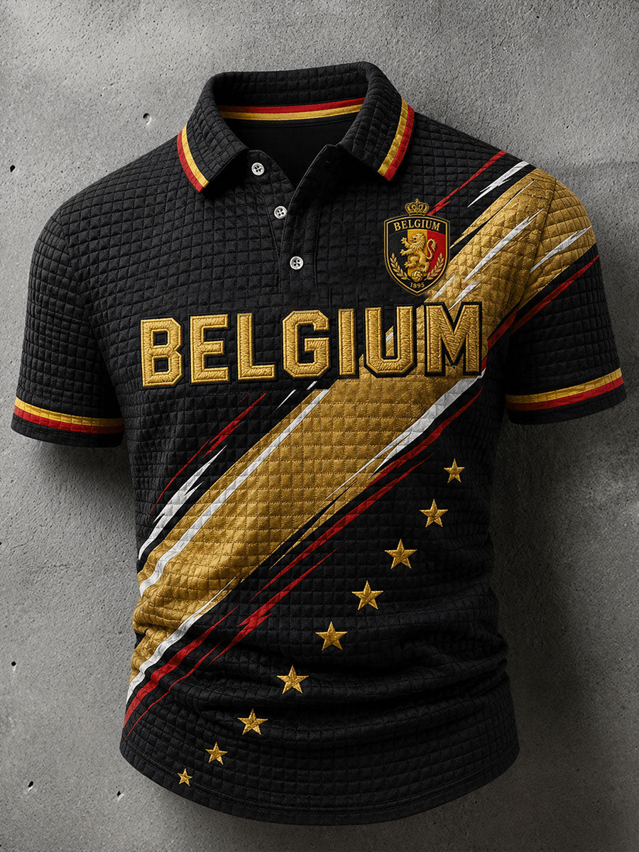 Men's Belgium Football Waffle Grid Shirt