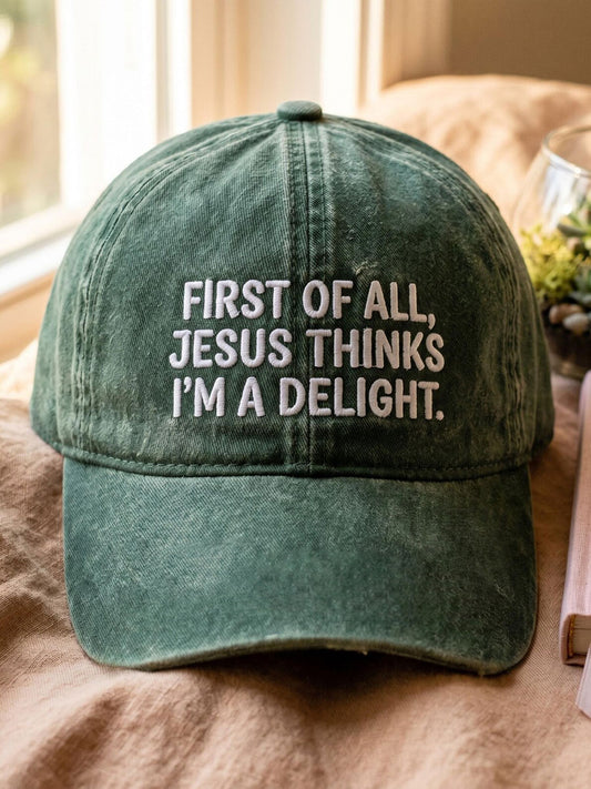 Women's Jesus Thinks I'm A Delight Printed Casual Unisex Hat