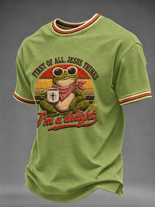 Men's 'Jesus Thinks I'm A Delight' Printed Casual T-Shirt