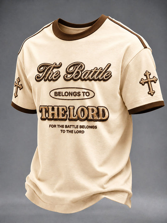 Men's "The Battle Belong To The Lord” Faith Casual T-shirt