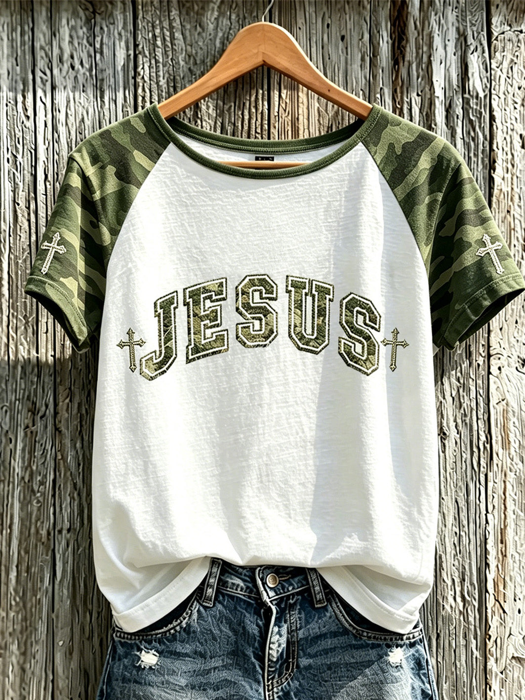 Women's Faith Pattern Printed Leisure Round Neck Short Sleeve T-shirt