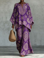 Women's African Art Cotton Linen Set