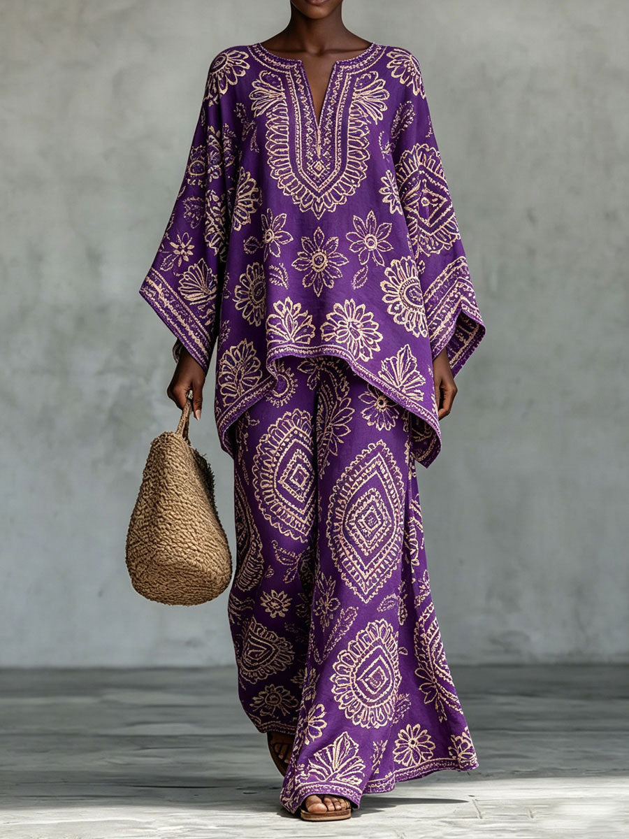 Women's African Art Cotton Linen Set