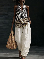 Women's Africa Art Cotton Linen Set