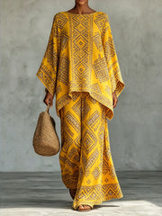 Women's African Art Cotton Linen Set