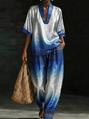 Women's African Art Cotton Linen Set