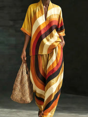 Women's African Art Cotton Linen Set
