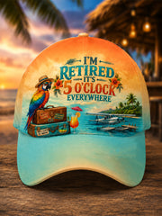 Unisex I'm Retired It's 5 O'clock Everywhere Parrot Hat