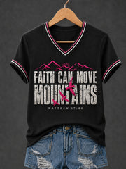 Women's Christian Faith Can Move Mountains  Short Sleeve T-shirt