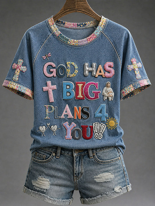 Women's" God Has Big Plans For You "Faith Casual T-shirt