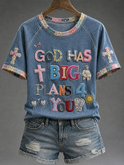 Women's" God Has Big Plans For You "Faith Casual T-shirt