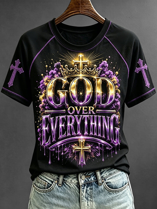 Women's God Over Everything Faith Base Short-sleeved T-shirt