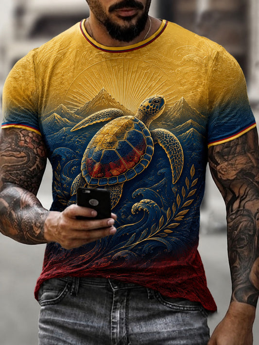 Men's Sea Turtle Venezuela Strong Printed T-shirt